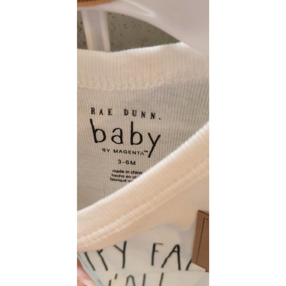 Baby 3-6 nwt Rae Dunn 3 piece set Happy fall y'all baby shower bow pants onesie - Picture 9 of 12